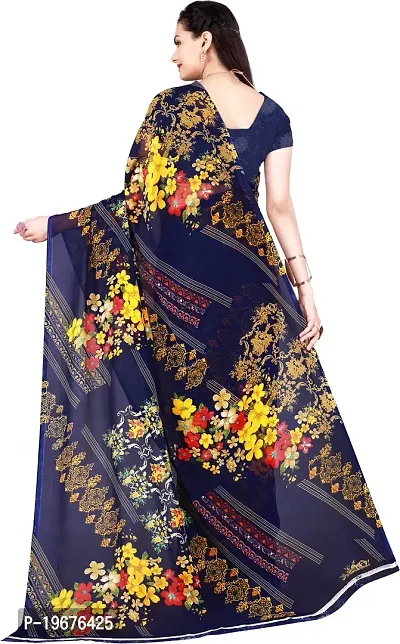 Women Stylish Georgette Printed Saree with Blouse piece-thumb4