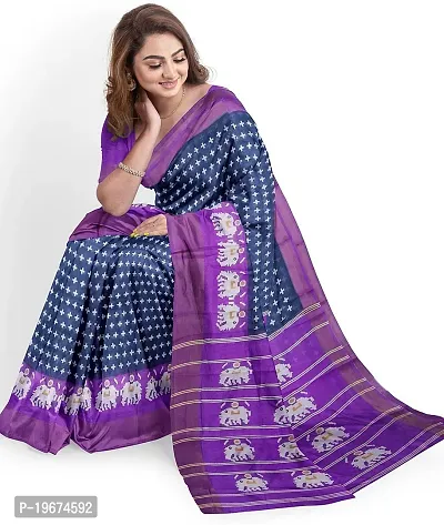 Women Stylish Art Silk Printed Saree with Blouse piece-thumb4