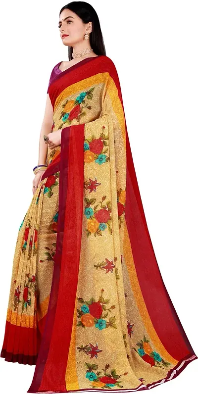 Dailywear Georgette Printed Sarees with Blouse piece