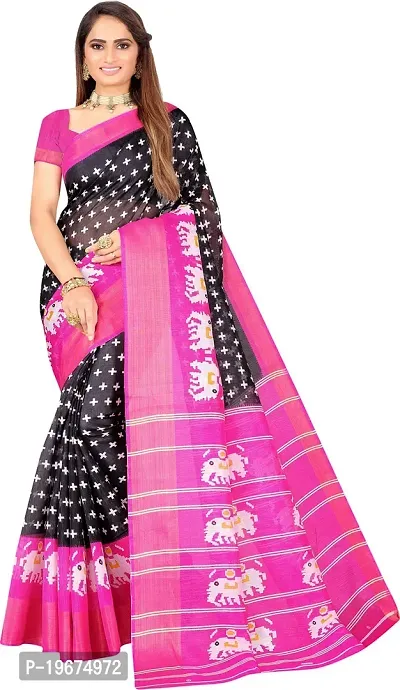 Women Stylish Art Silk Self Pattern Saree with Blouse piece