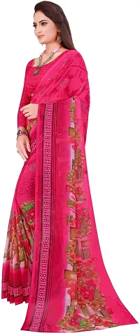 Women Stylish Georgette Printed Saree with Blouse piece-thumb3