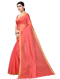 Stylish Art Silk Peach Saree With Blouse Piece For Women-thumb1