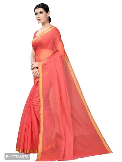 Stylish Art Silk Peach Saree With Blouse Piece For Women-thumb2