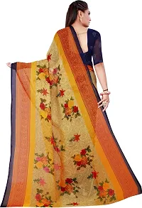 Women Stylish Art Silk Printed Saree with Blouse piece-thumb1