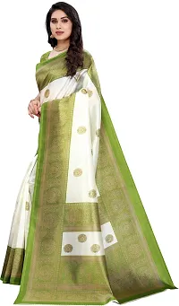 Women Stylish Art Silk Solid Saree with Blouse piece-thumb1