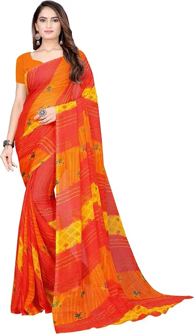 Stylish Fancy Georgette Saree With Blouse Piece For Women