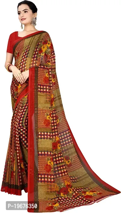 Women Stylish Georgette Printed Saree with Blouse piece