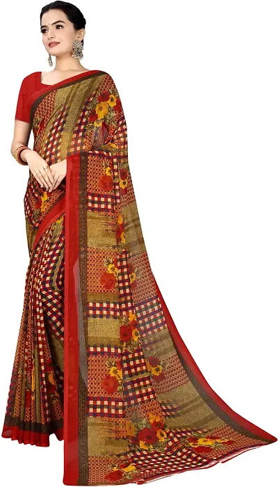 Women Stylish Georgette Saree with Blouse piece