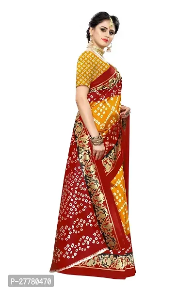 Stylish Art Silk Red Printed Saree With Blouse Piece For Women-thumb3