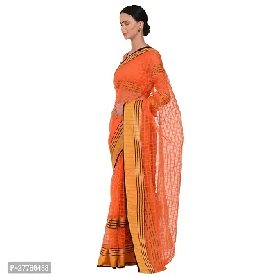 Stylish Art Silk Orange Printed Saree With Blouse Piece For Women-thumb3