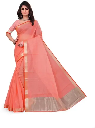 Women Stylish Silk Solid Saree with Blouse piece