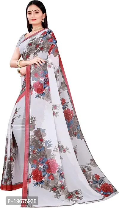 Women Stylish Georgette Printed Saree with Blouse piece-thumb2