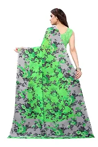 Stylish Green Georgette Saree with Blouse piece For Women-thumb3