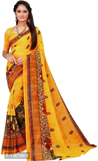 Women Stylish Georgette Printed Saree with Blouse piece-thumb0