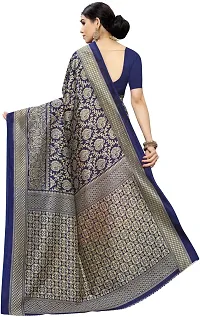 Women Stylish Art Silk Printed Saree with Blouse piece-thumb3