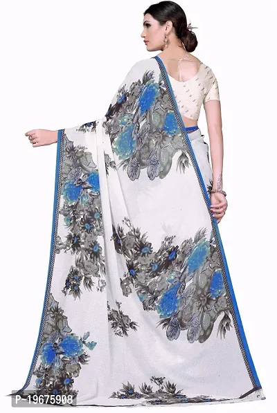 Women Stylish Georgette Printed Saree with Blouse piece-thumb3