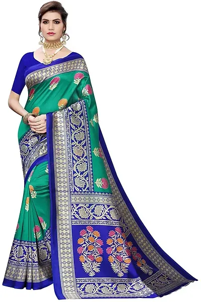 Stylish Art Silk Saree With Silk Blouse Piece