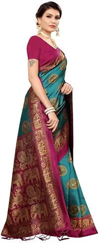 Women Stylish Georgette Solid Saree with Blouse piece-thumb2