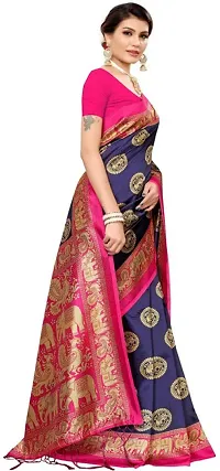 Women Stylish Georgette Solid Saree with Blouse piece-thumb2