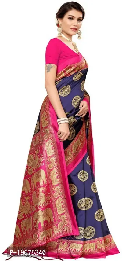Women Stylish Georgette Solid Saree with Blouse piece-thumb3