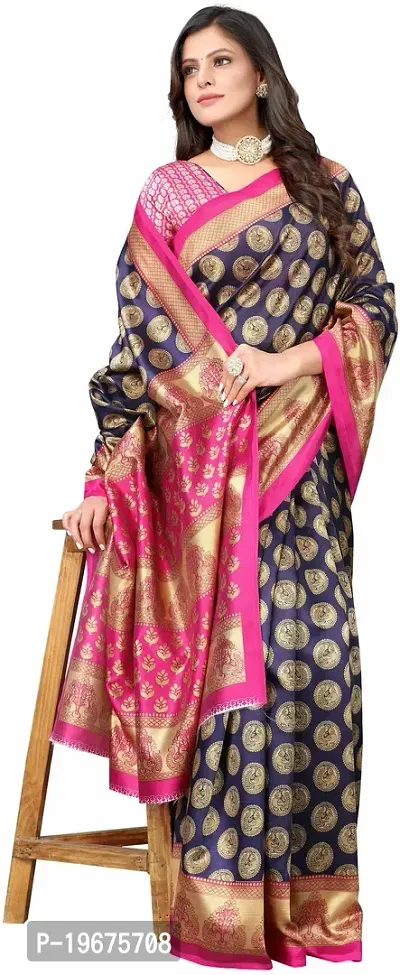 Women Stylish Net Printed Saree with Blouse piece-thumb3