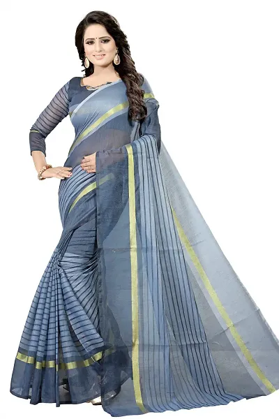 Best Selling Cotton Silk Saree with Blouse piece 