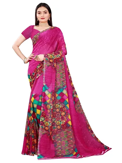 Stunning Latest Design Georgette Women Saree with Blouse Piece