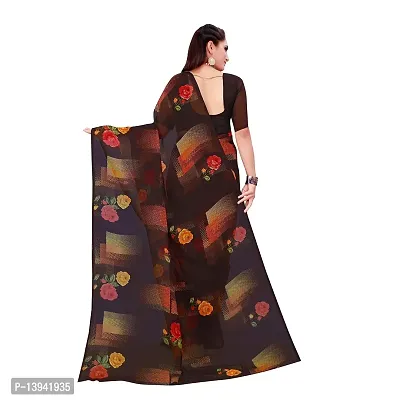 Stylish Multicoloured Georgette Saree with Blouse piece For Women-thumb2