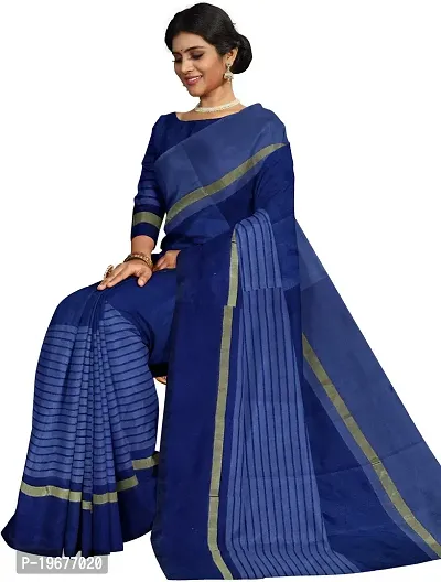 Women Stylish Cotton Silk Striped Saree with Blouse piece