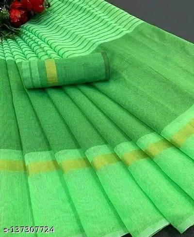 Glamorous Cotton Silk Saree with Blouse piece 