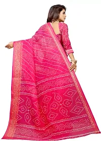 Stylish Pink Cotton Silk Saree With Blouse Piece For Women-thumb3