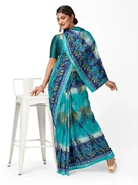 Women Stylish Georgette Printed Saree with Blouse piece-thumb1