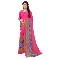 Stylish Georgette Multicoloured Printed Saree With Blouse Piece For Women Pack Of 2-thumb1