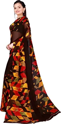 Women Stylish Georgette Printed Saree with Blouse piece-thumb2