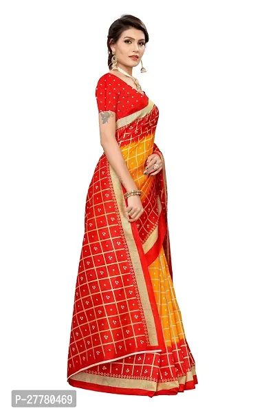 Stylish Art Silk Yellow Printed Saree With Blouse Piece For Women-thumb3