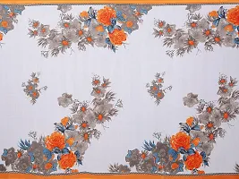 SAADHVI Women's White and Orange Georgette Floral Printed Saree With Unstitched Blouse(FL-Georgette85) | Free Size-thumb3