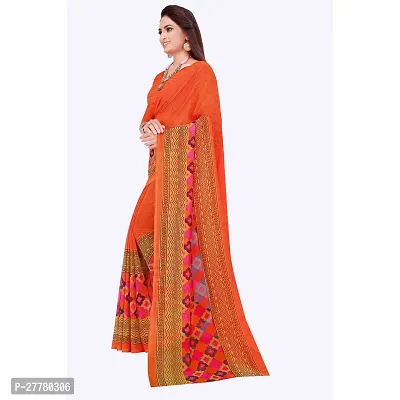 Stylish Georgette Multicoloured Printed Saree With Blouse Piece For Women-thumb3