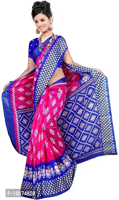 Women Stylish Art Silk Printed Saree with Blouse piece