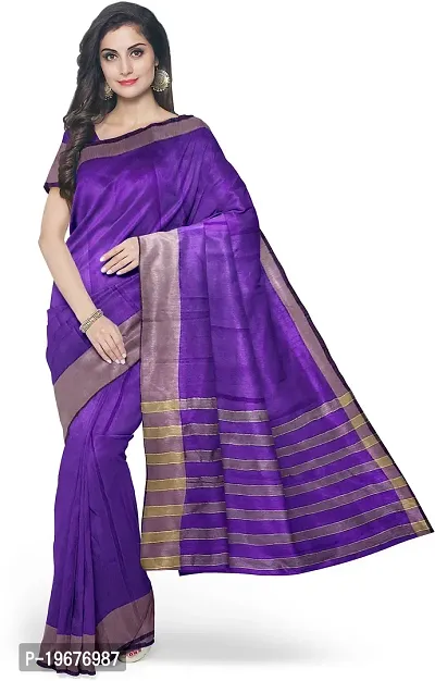 Women Stylish Cotton Silk Woven Design Saree with Blouse piece