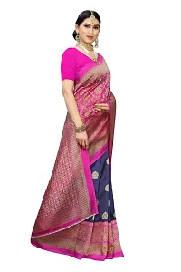 Stylish Art Silk Blue Printed Saree With Blouse Piece For Women-thumb2