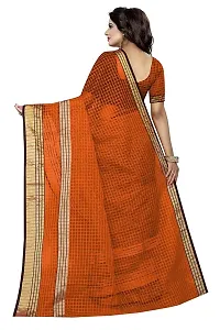 Stylish Cotton Silk Orange Printed Saree With Blouse Piece For Women-thumb3