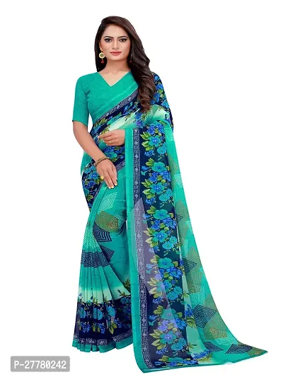 Stylish Georgette Multicoloured Printed Saree With Blouse Piece For Women Pack Of 2-thumb2