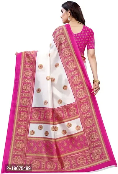 Women Stylish Art Silk Printed Saree with Blouse piece-thumb4