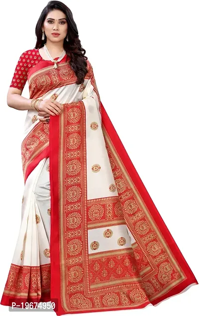 Women Stylish Art Silk Solid Saree with Blouse piece