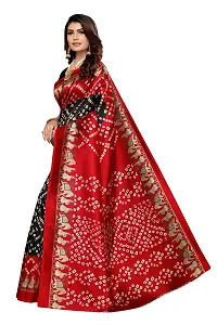 Stylish Art Silk Black Printed Saree With Blouse Piece For Women-thumb1