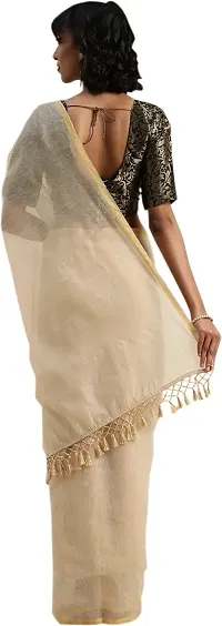 Women Stylish Cotton Silk Solid Saree with Blouse piece-thumb1