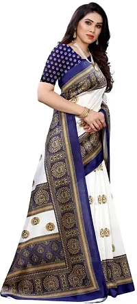 Women Stylish Art Silk Printed Saree with Blouse piece-thumb2