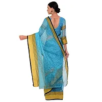 Stylish Art Silk Blue Printed Saree With Blouse Piece For Women-thumb1