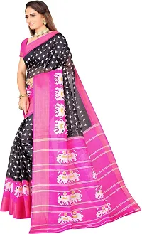 Women Stylish Art Silk Self Pattern Saree with Blouse piece-thumb2