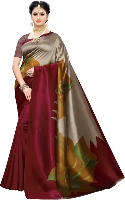Stylish Art Silk Printed Sarees with Blouse